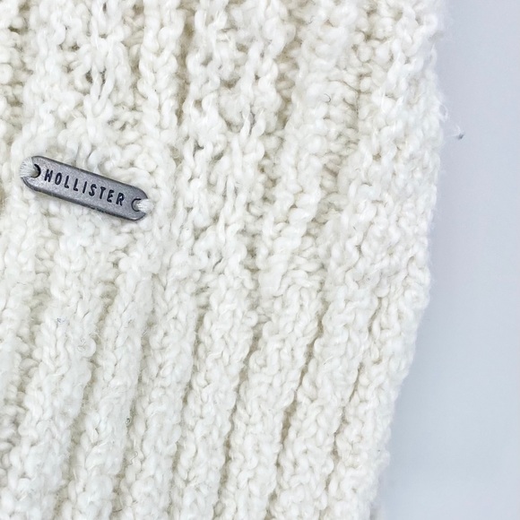Hollister Cowl Neck Cream Chunky Sweater M - Picture 10 of 12